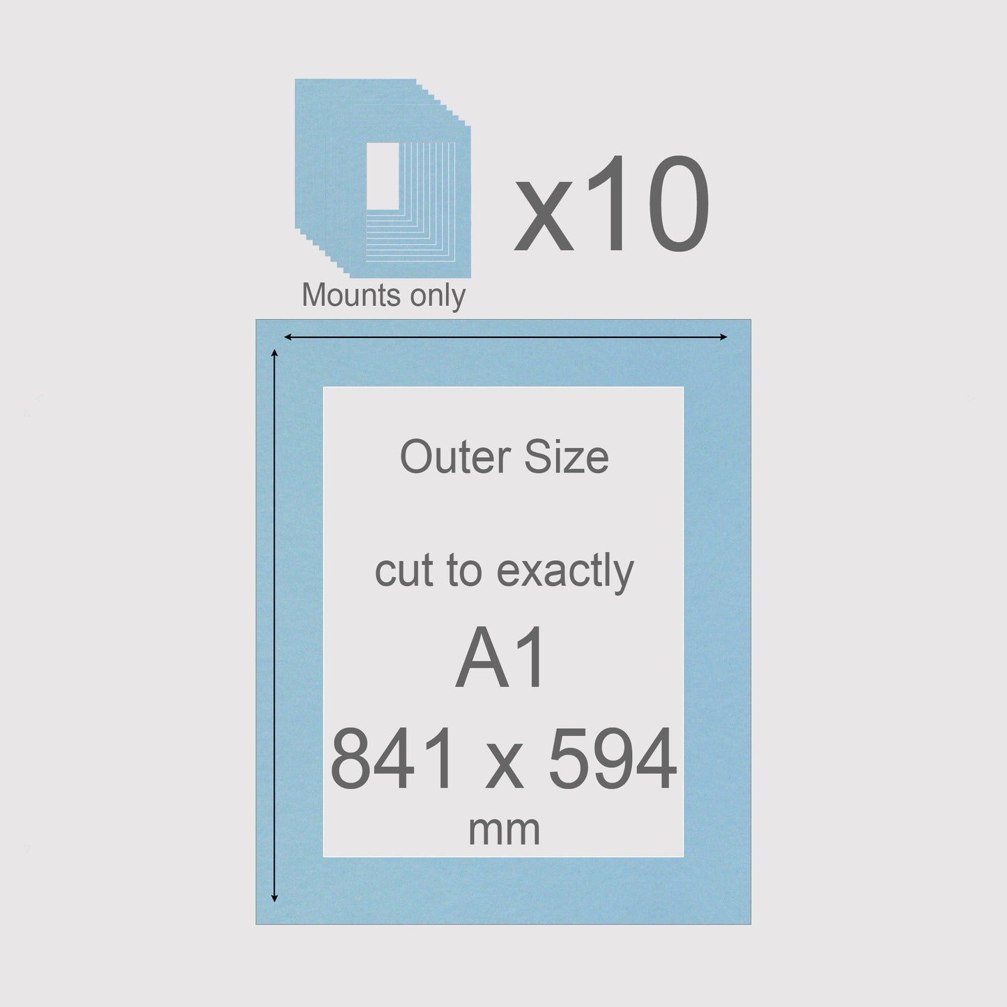 A1, 841 x 594 mm, Mounts only, Pack of 10