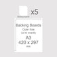 A3, 420 x 297 mm, Mountboard Backs for Picture Mounts