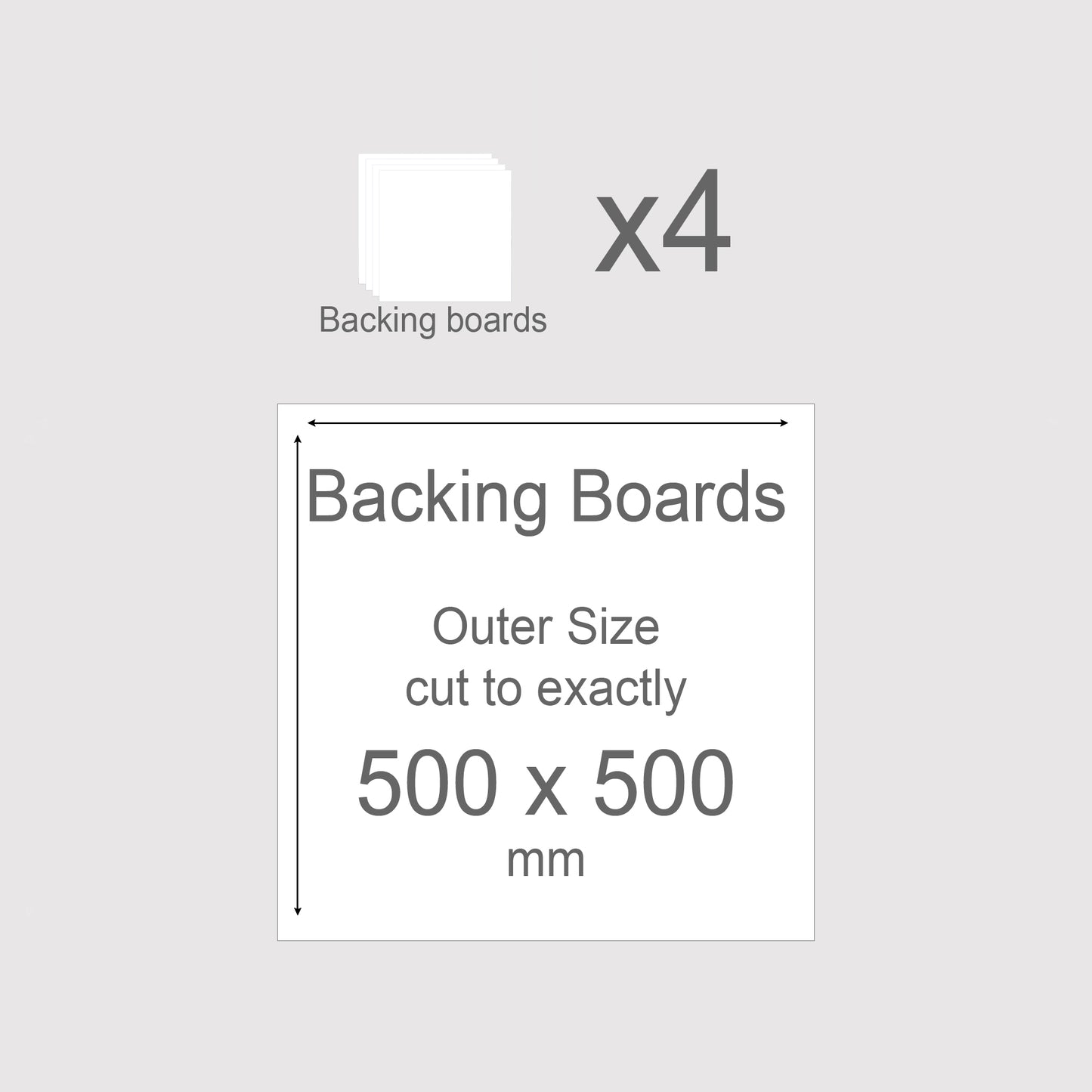 500 x 500 mm, Mountboard Backs for Picture Mounts