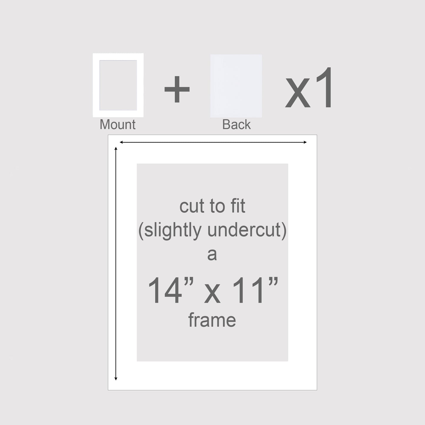 14x11 inch photo mounts with backing boards. To fit various picture sizes.