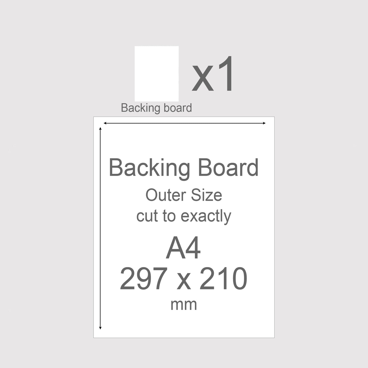 A4, 297 x 210 mm, Mountboard Backs for Picture Mounts