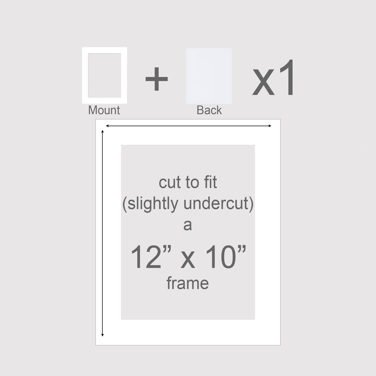 Phot mount with backing board to fit frame size 12x10 inches.