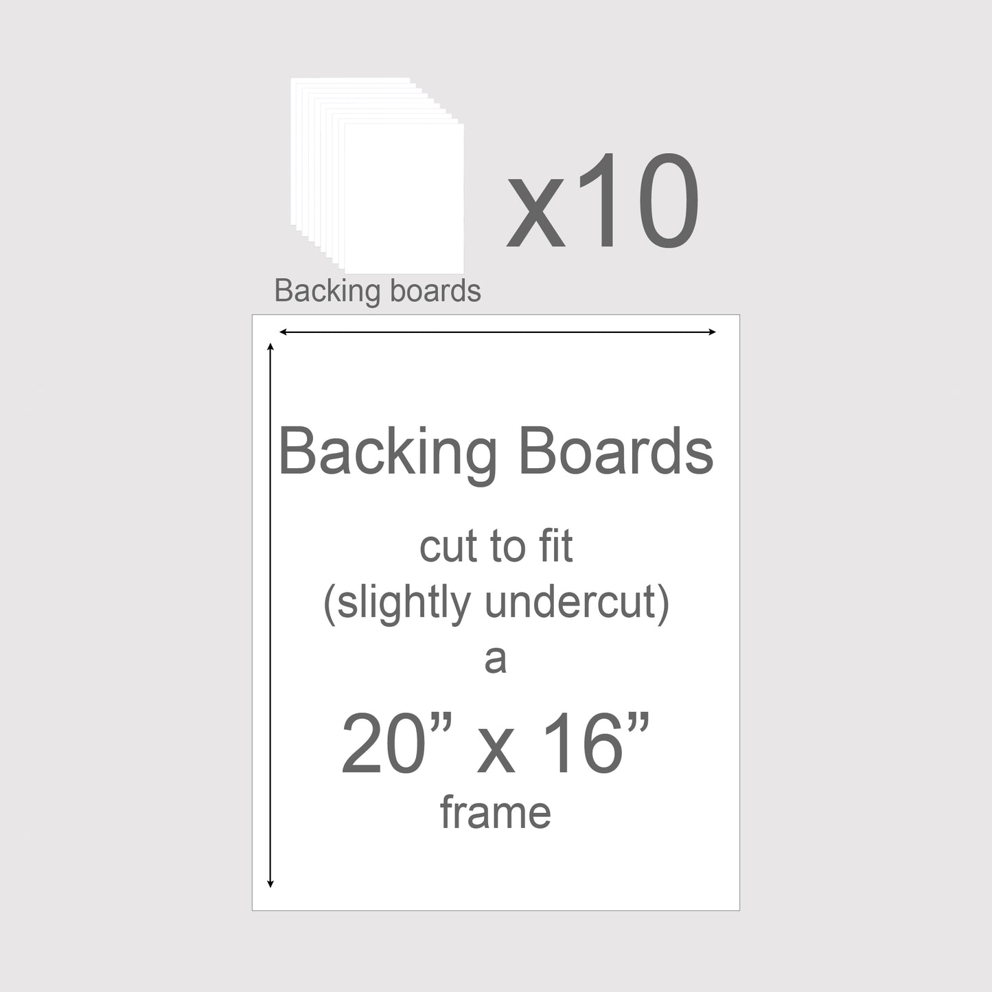 20 x 16 inch, Mountboard Backs for Picture Mounts