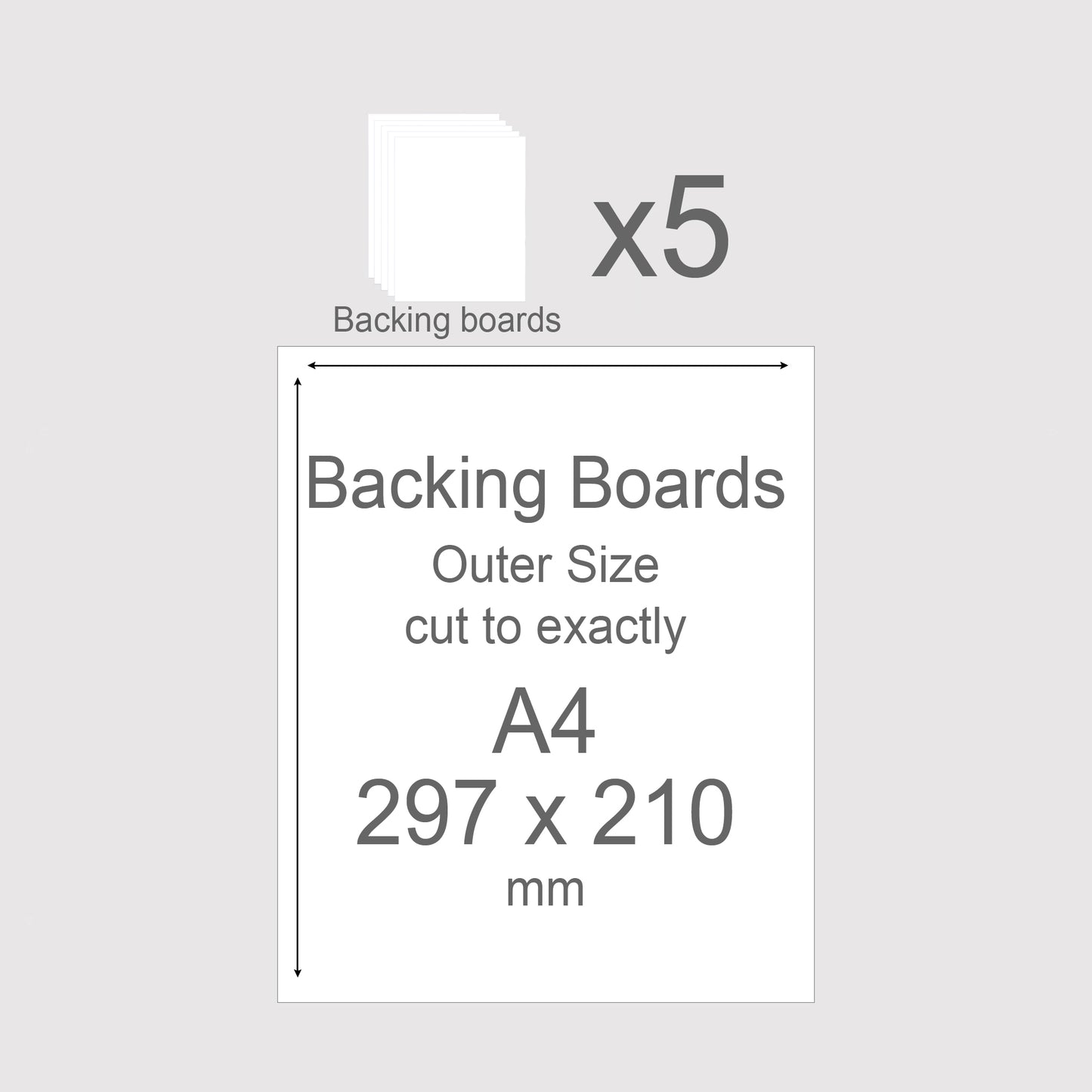 A4, 297 x 210 mm, Mountboard Backs for Picture Mounts