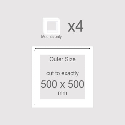 500 x 500 mm, Mounts only, Pack of 4