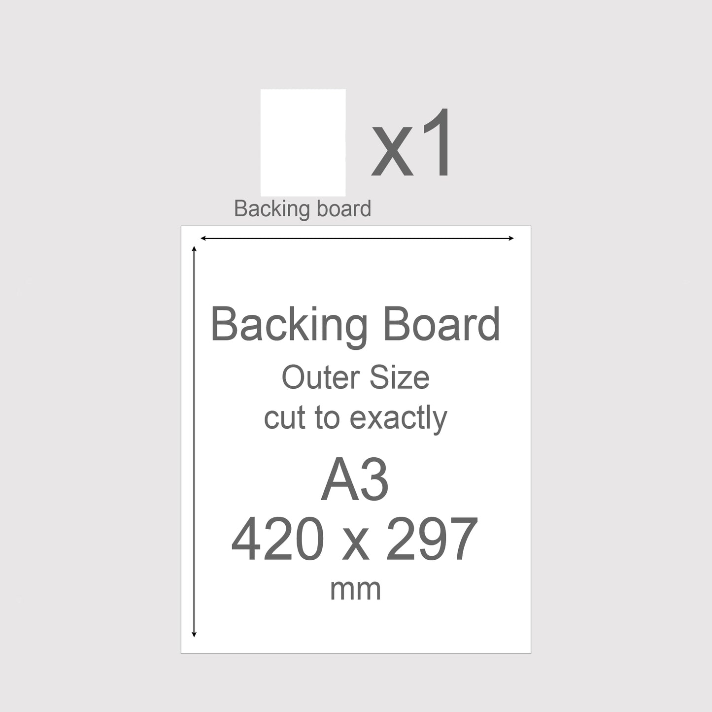 A3, 420 x 297 mm, Mountboard Backs for Picture Mounts