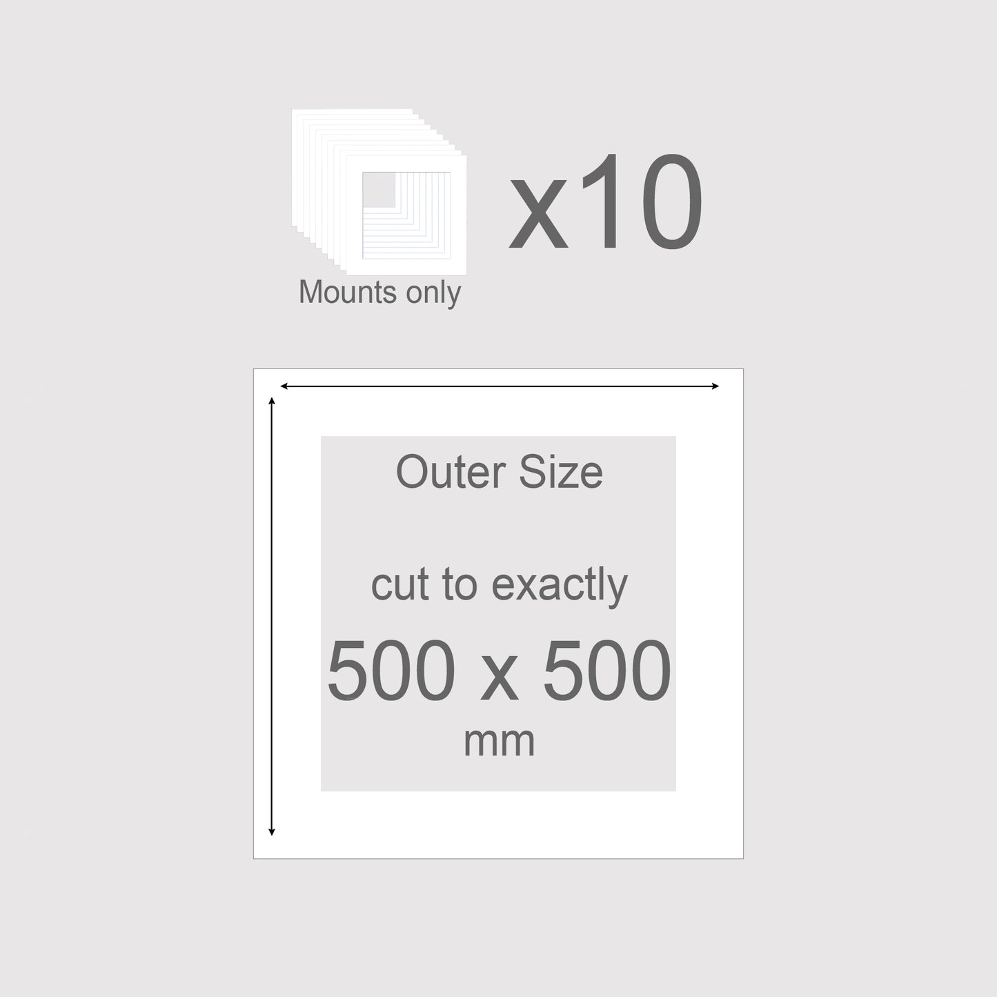500 x 500 mm, Mounts only, Pack of 10