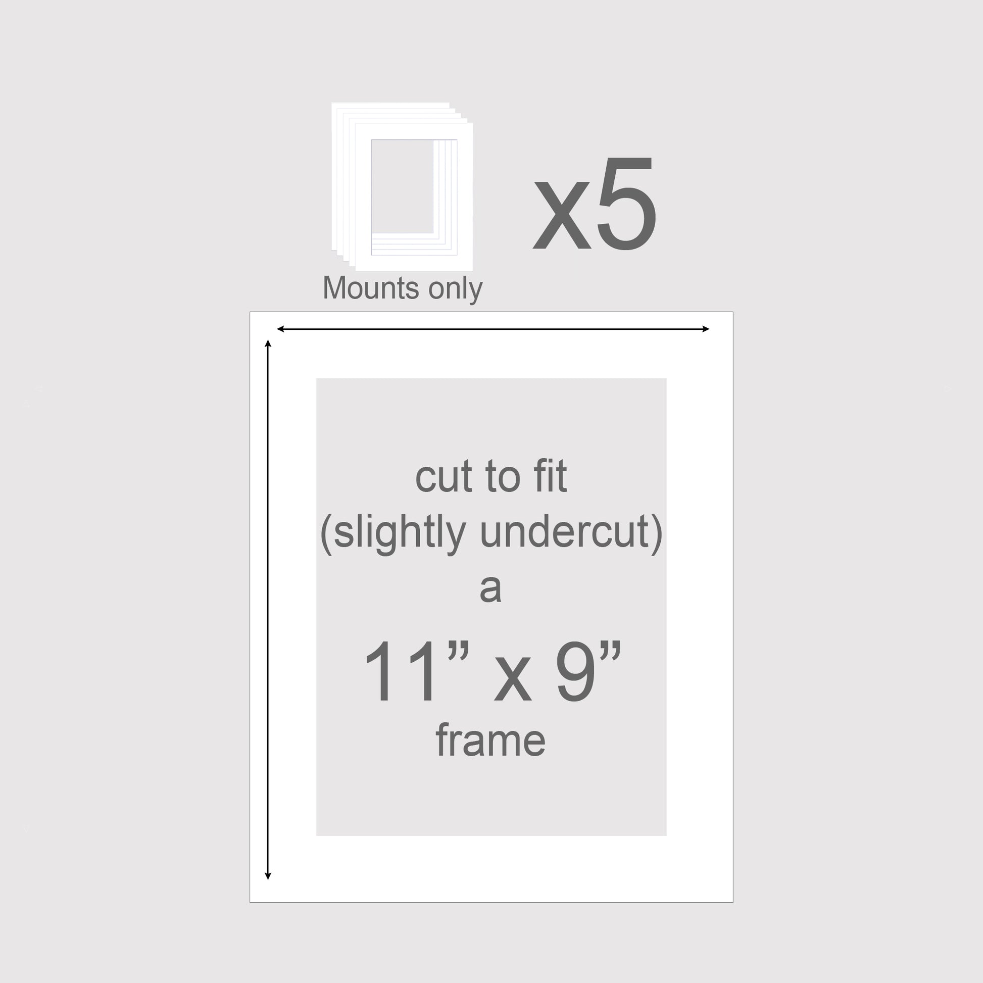 Picture frame inserts, pack of 5 to fit 11x9 inch frames