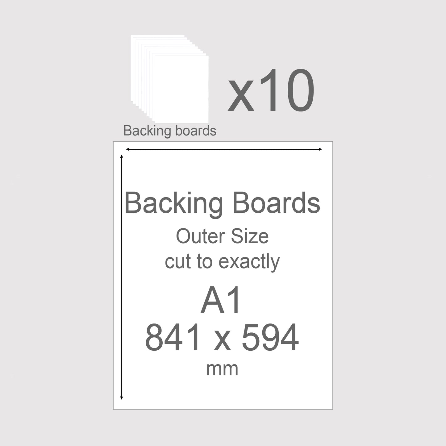 A1, 841 x 594 mm, Mountboard Backs for Picture Mounts