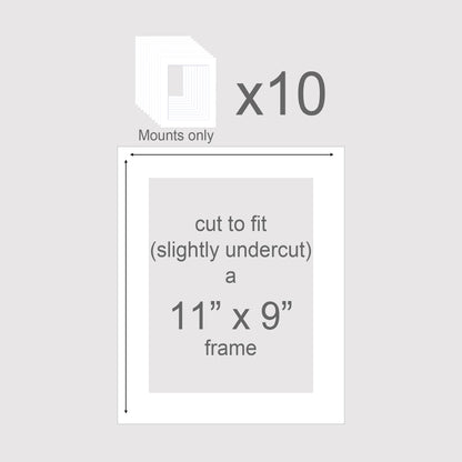 Photo frame inserts. Picture mounts to fit 11x9 inch frames.