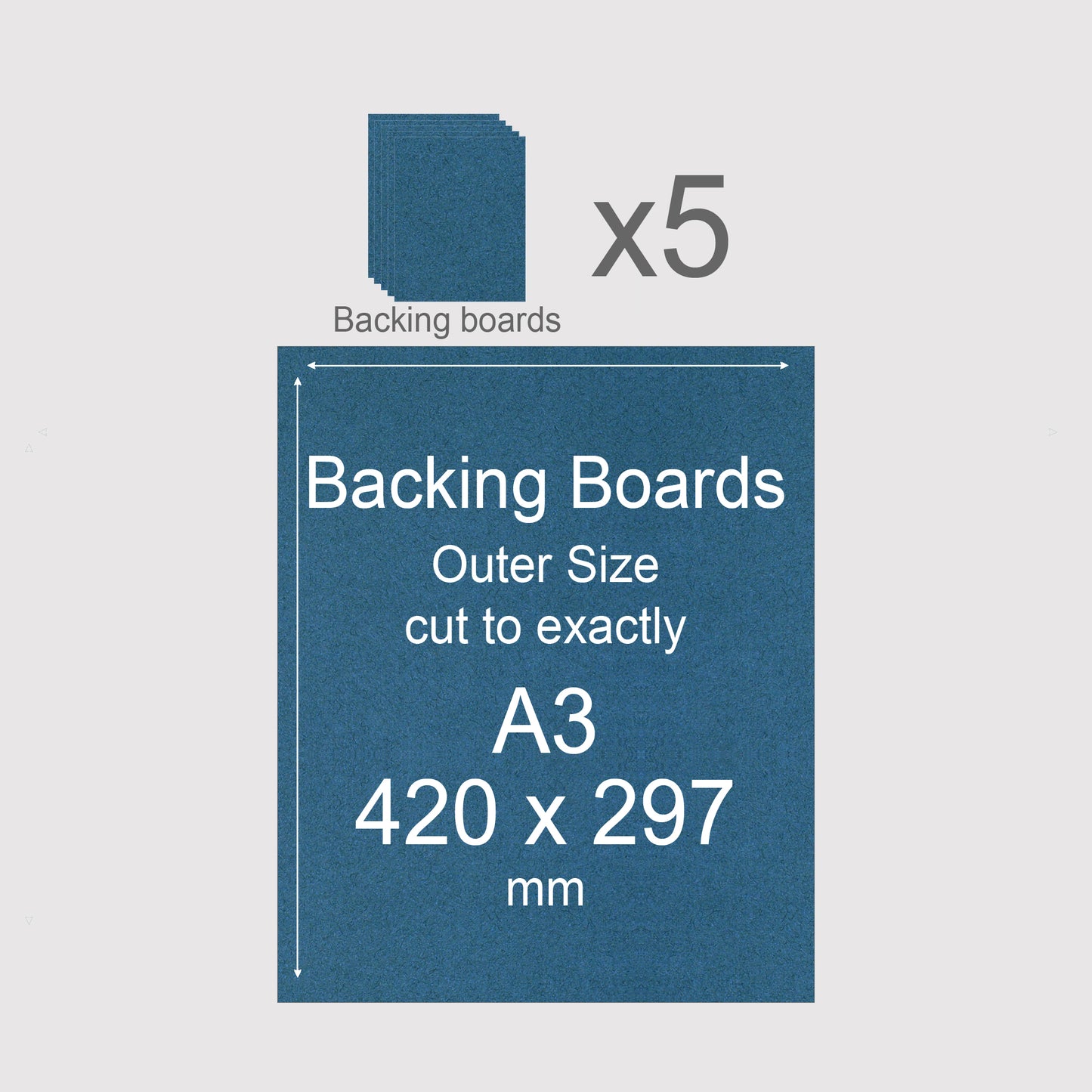 A3, 420 x 297 mm, Mountboard Backs for Picture Mounts