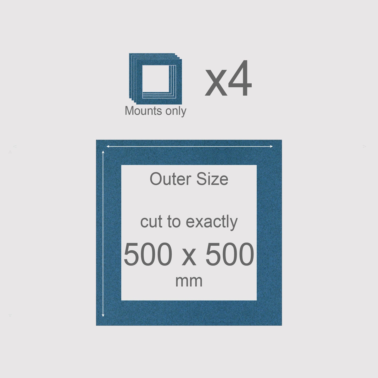 500 x 500 mm, Mounts only, Pack of 4