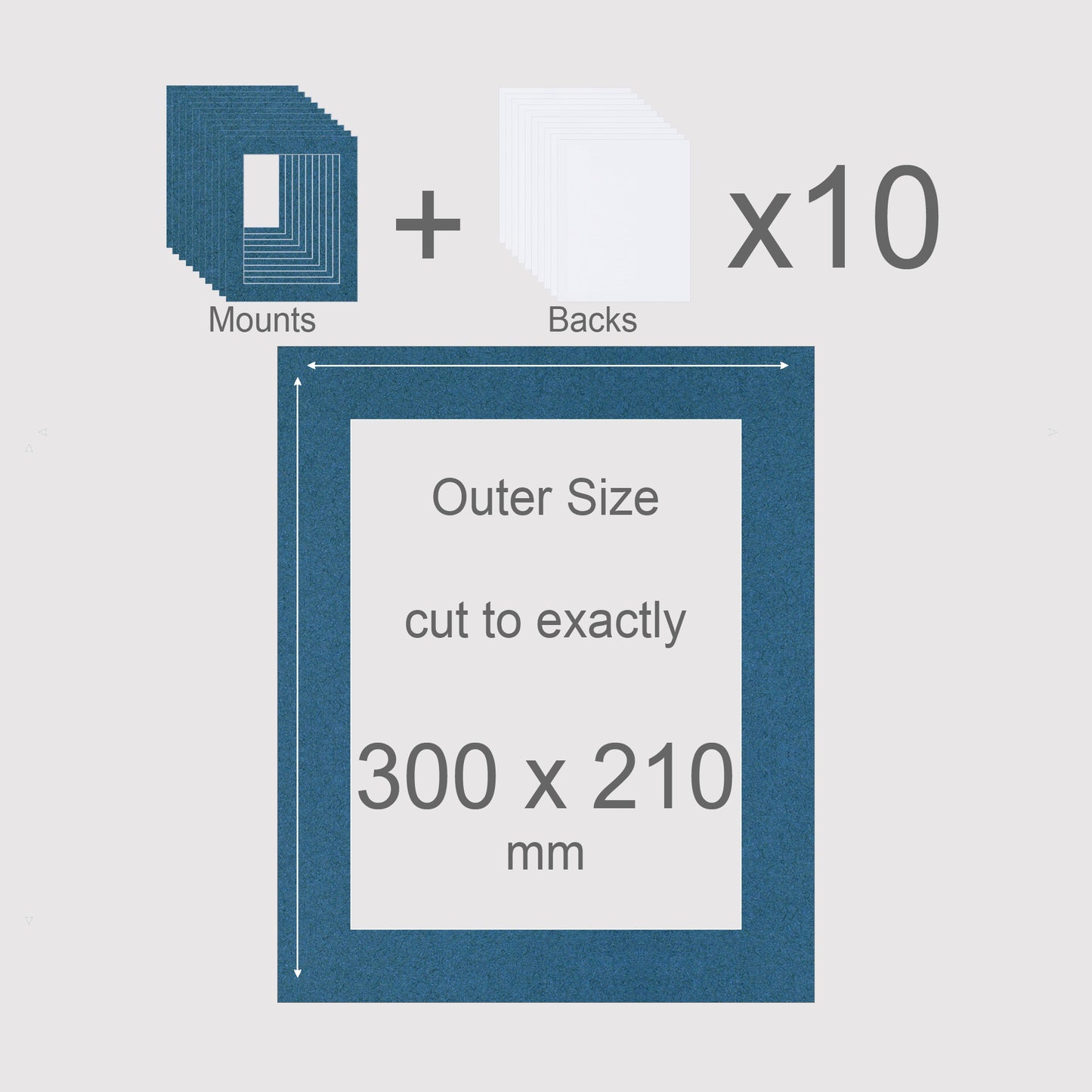 300 x 210 mm, Mounts & Backs, Pack of 10