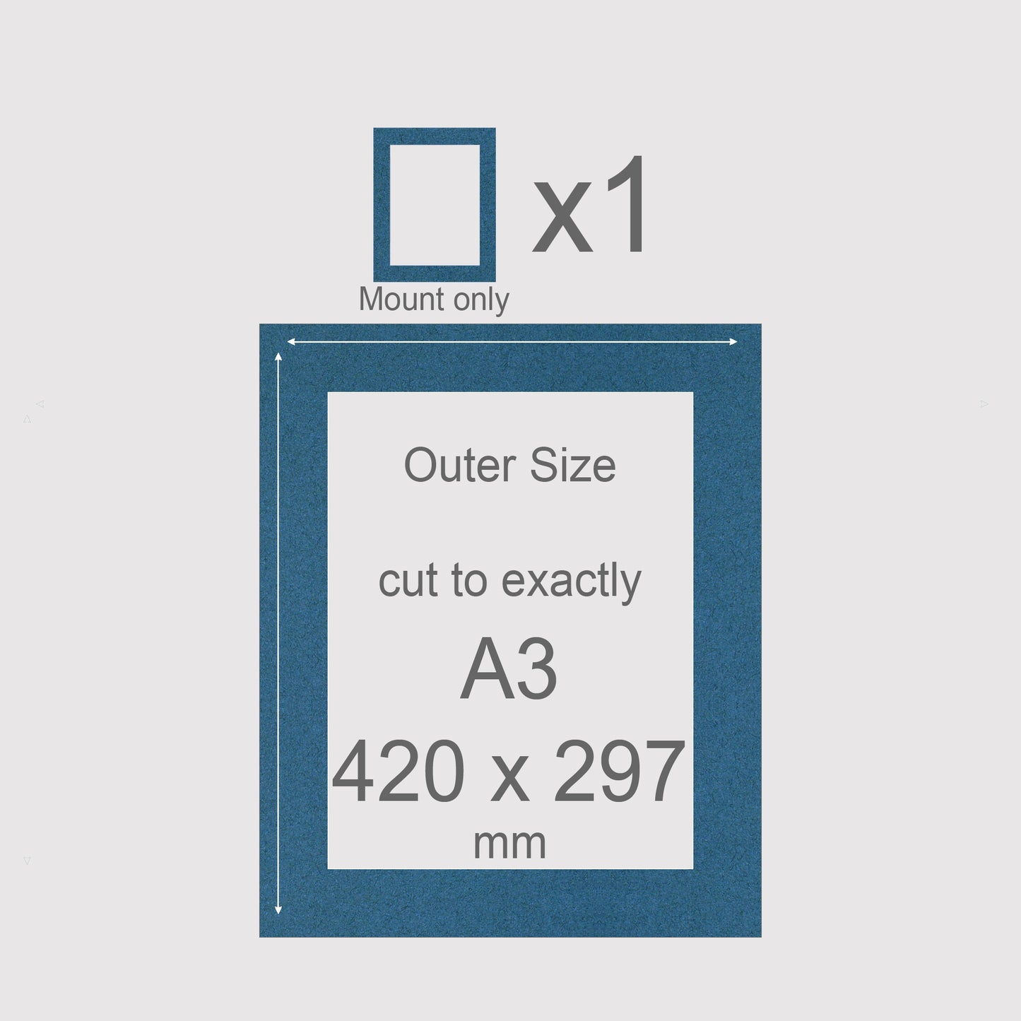 A3, 420 x 297 mm, Mount only, Pack of 1 (single)