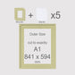A1, 841 x 594 mm, Mounts & Backs, Pack of 5