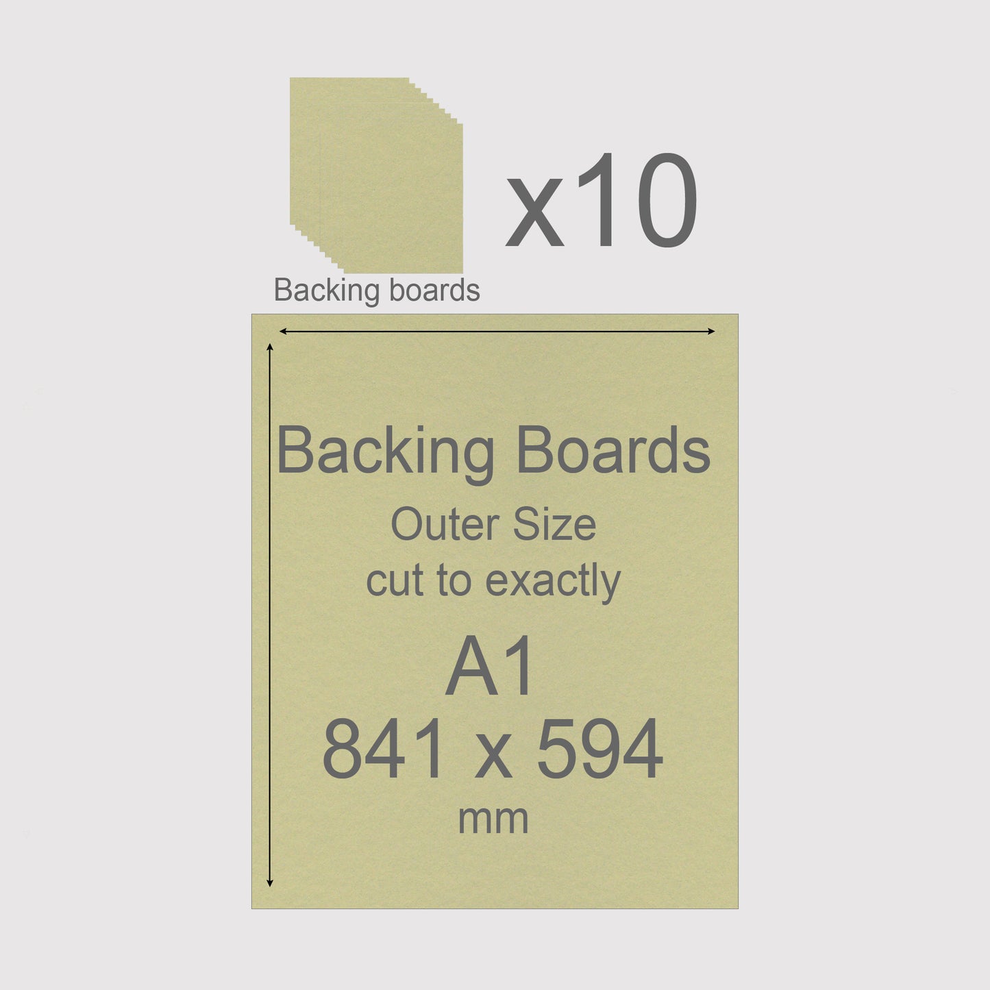 A1, 841 x 594 mm, Mountboard Backs for Picture Mounts