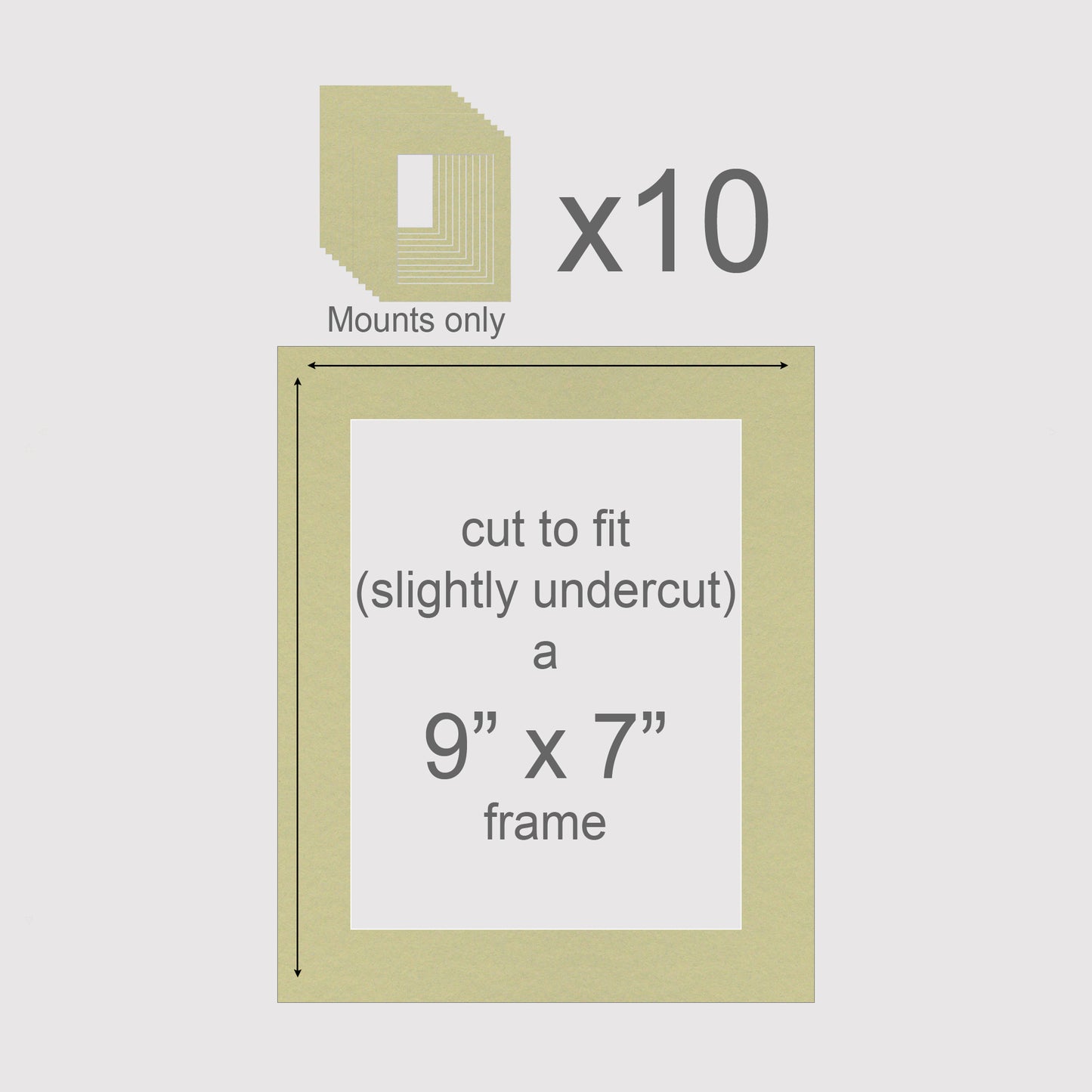 9 X 7 inch, Mounts only, Pack of 10