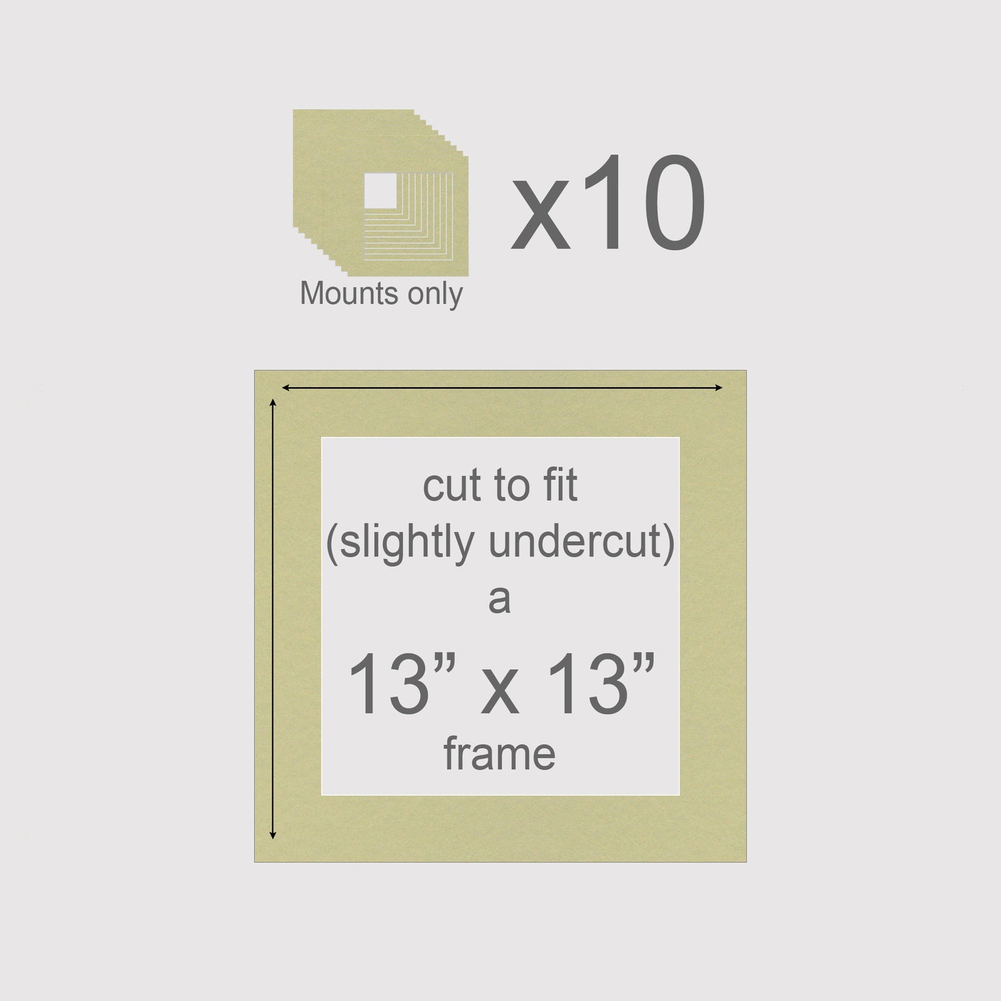 13 X 13 inch, Mounts only, Pack of 10