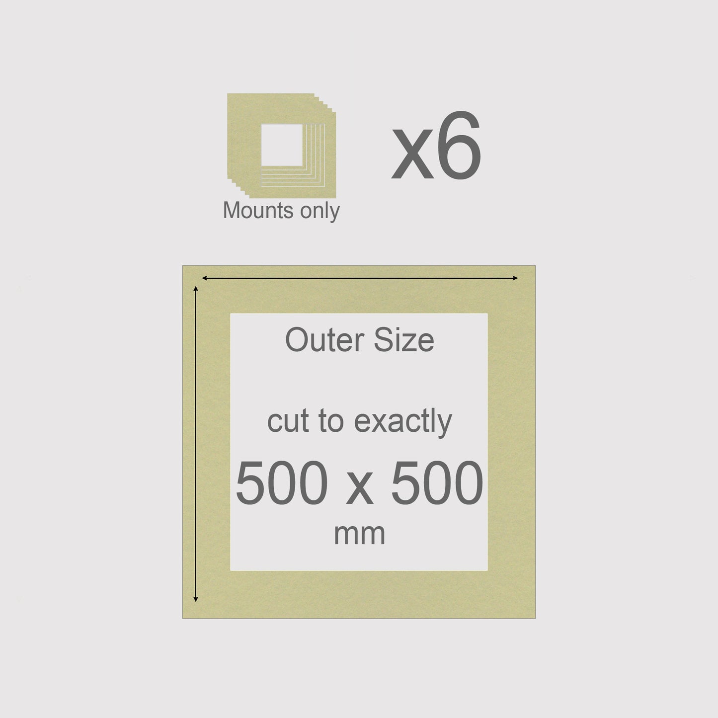 500 x 500 mm, Mounts only, Pack of 6