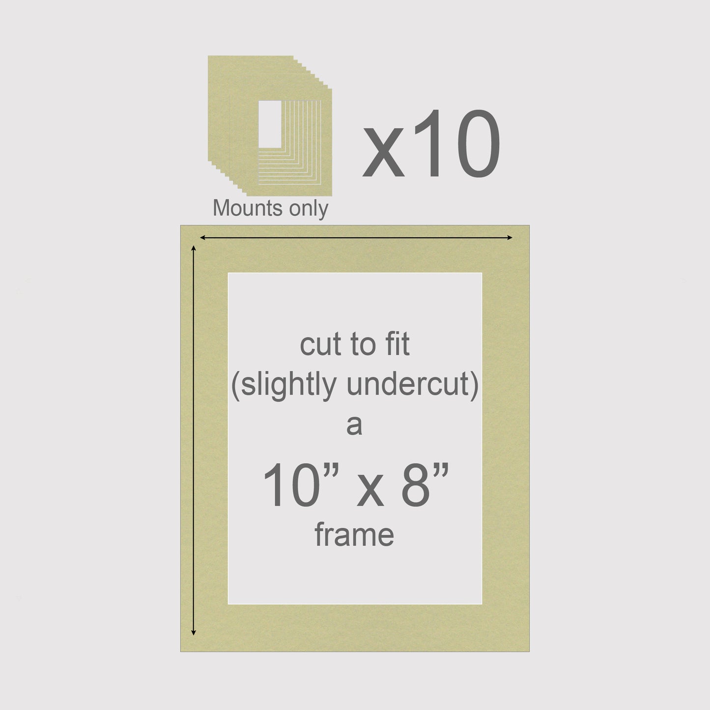 10 X 8 inch, Mounts only, Pack of 10