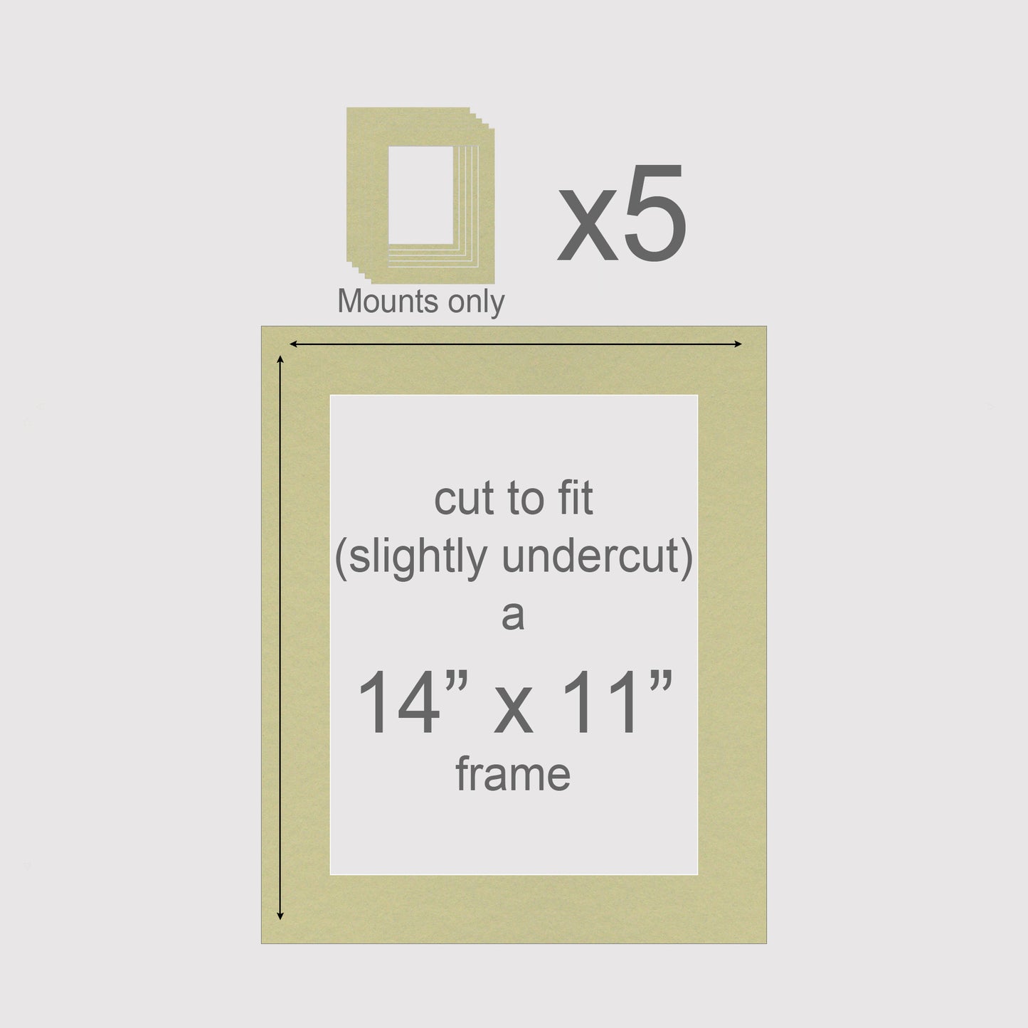 14 X 11 inch, Mounts only, Pack of 5