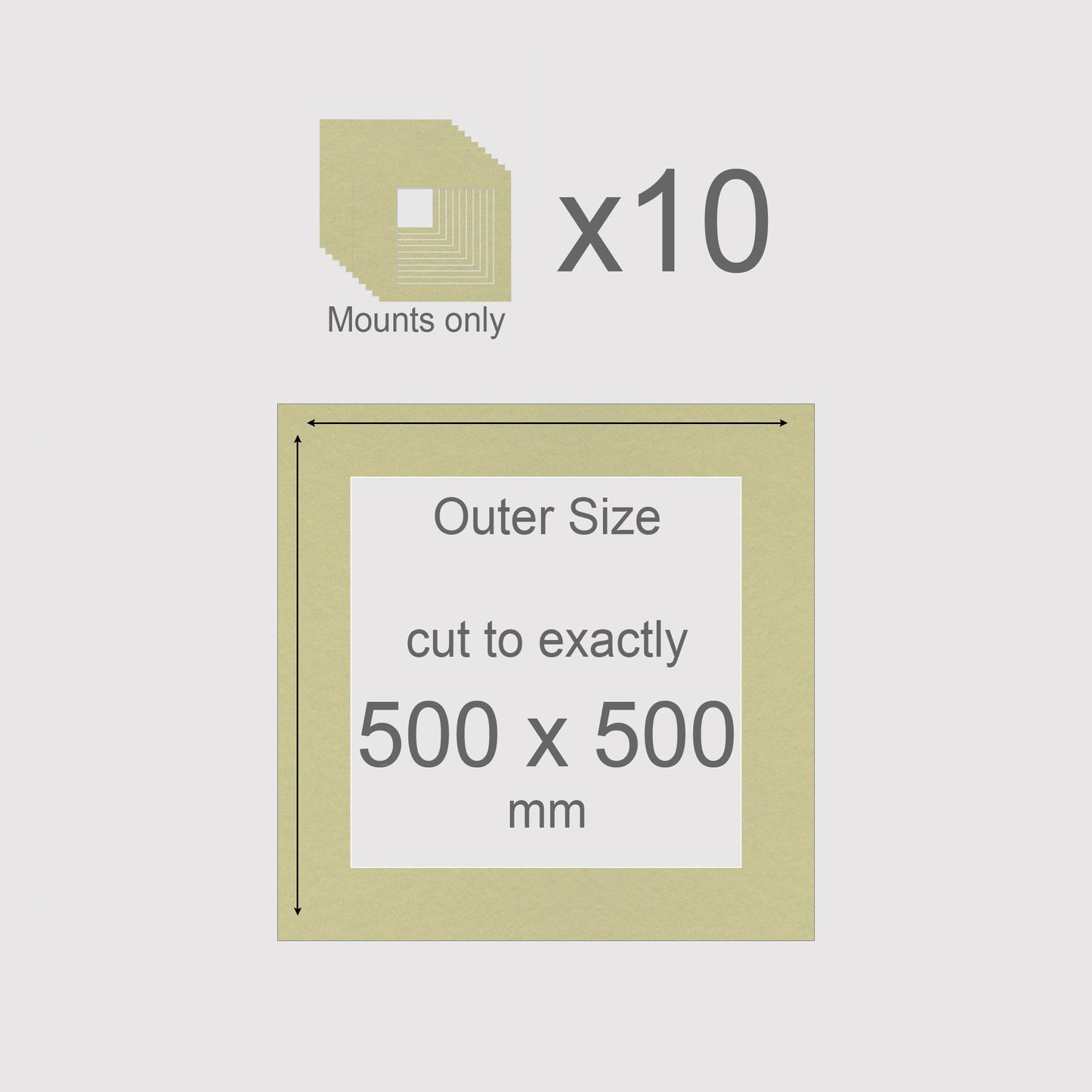 500 x 500 mm, Mounts only, Pack of 10