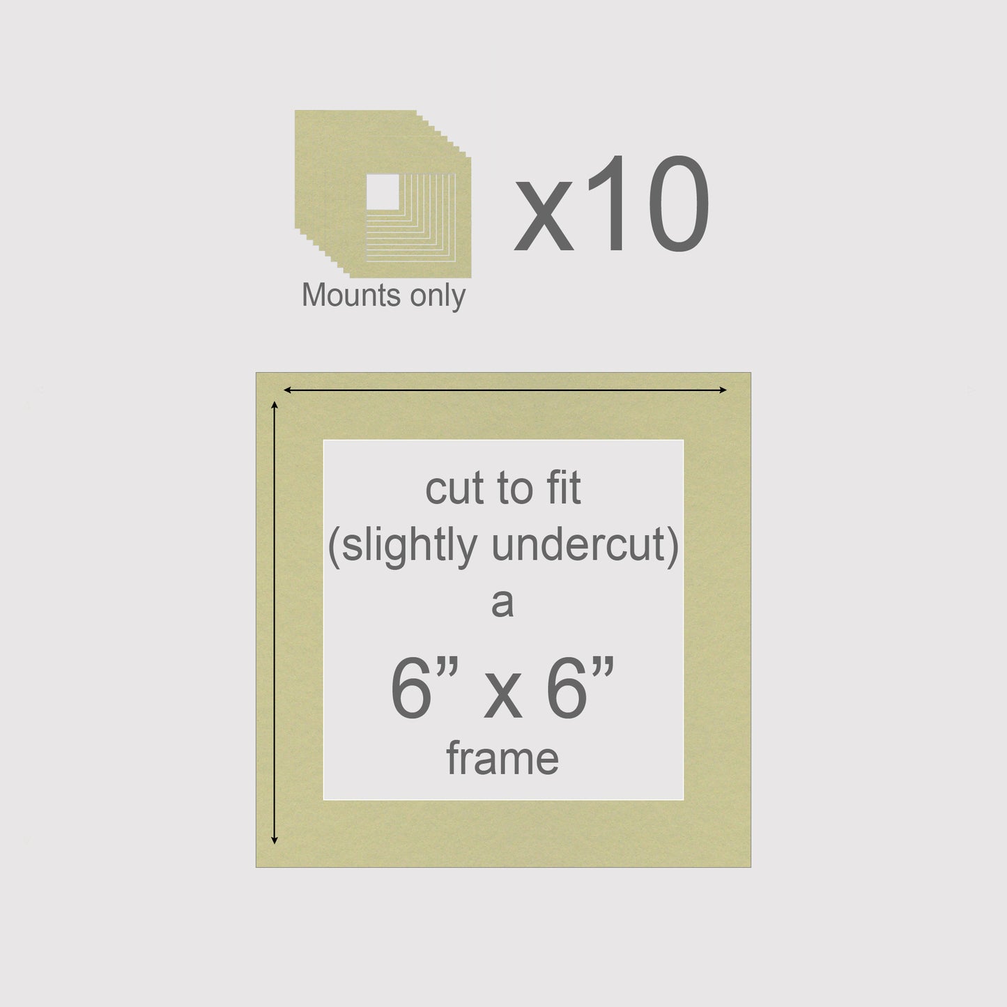 6 X 6 inch, Mounts only, Pack of 10