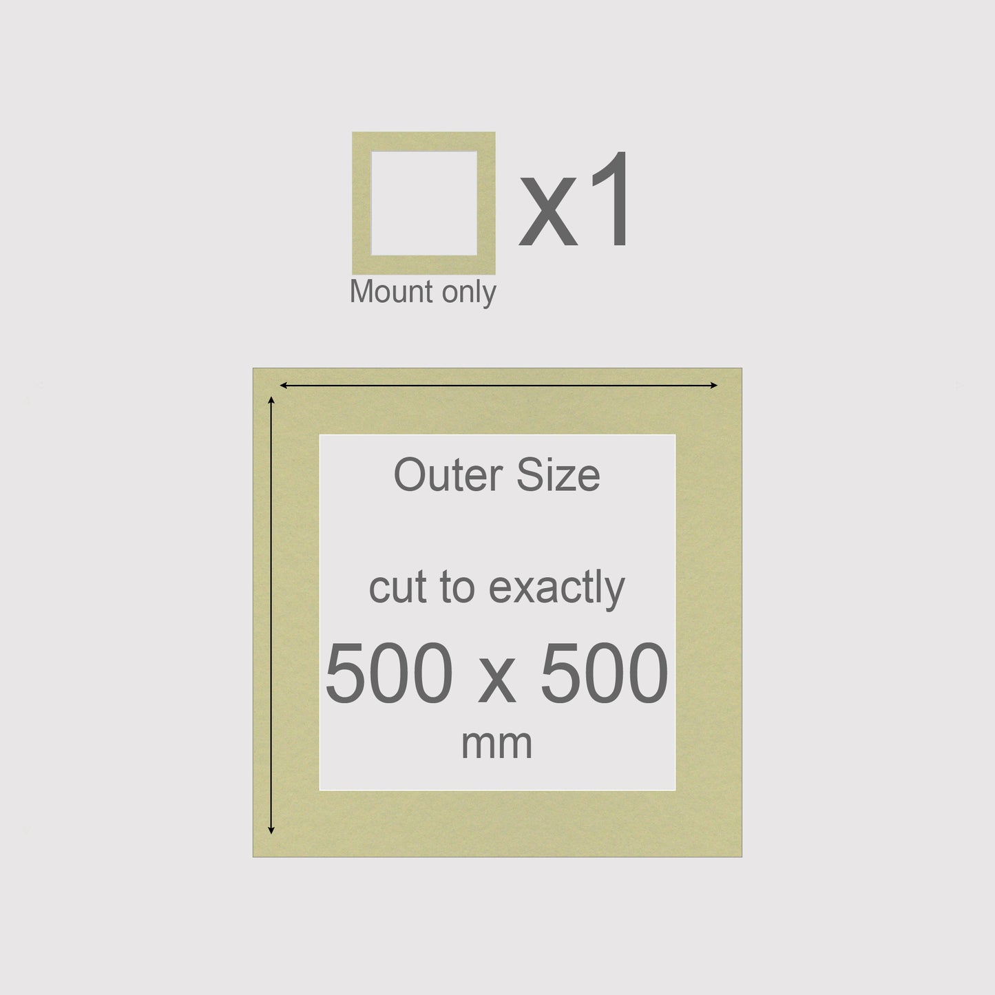 500 x 500 mm, Mount only, Pack of 1 (single)