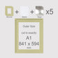 A1, 841 x 594 mm, Mounts, Backs, & Bags, Pack of 5