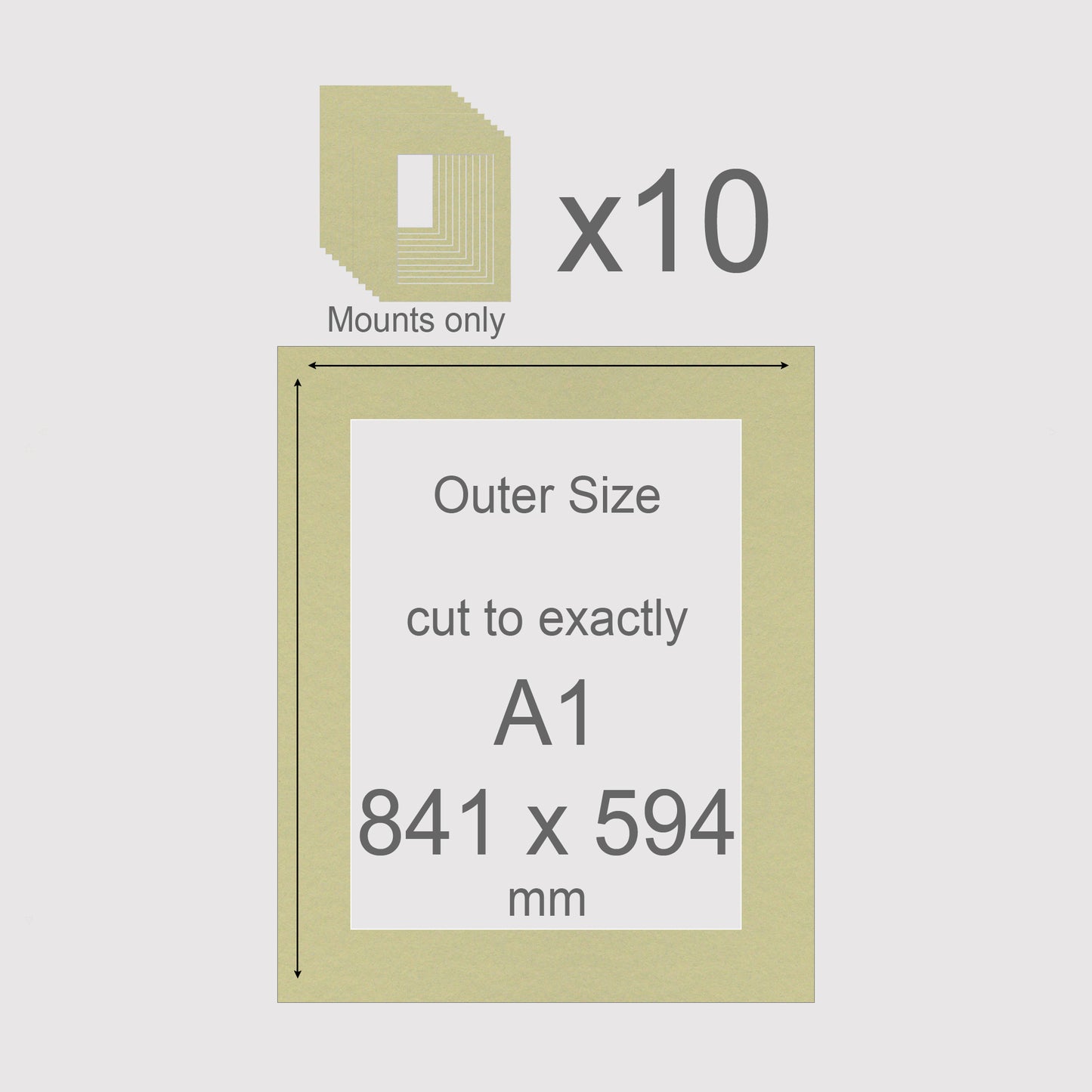 A1, 841 x 594 mm, Mounts only, Pack of 10