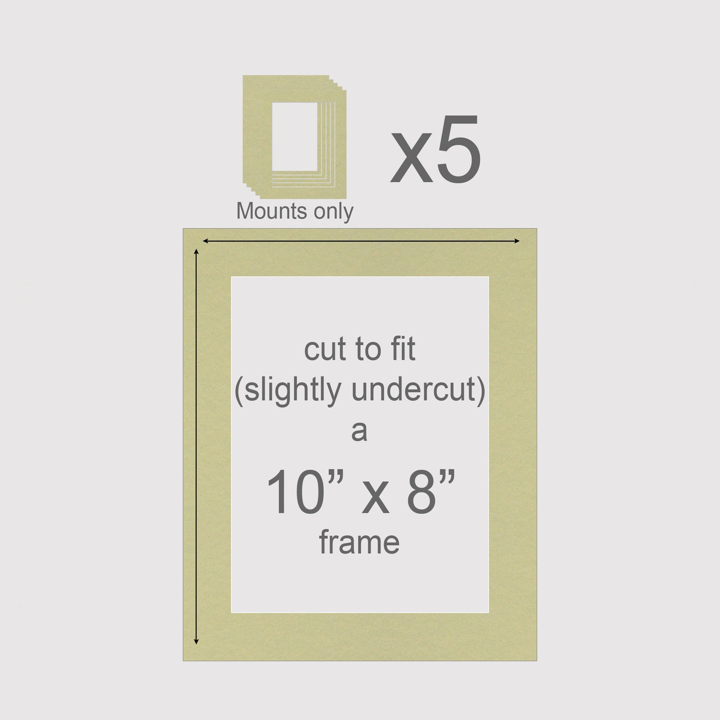 10 X 8 inch, Mounts only, Pack of 5