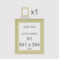 A1, 841 x 594 mm, Mount only, Pack of 1 (single)