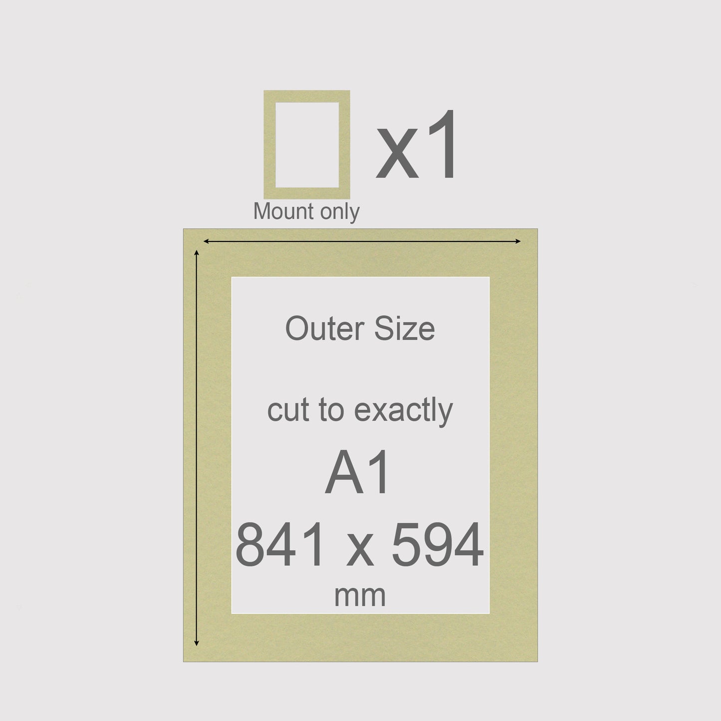 A1, 841 x 594 mm, Mount only, Pack of 1 (single)