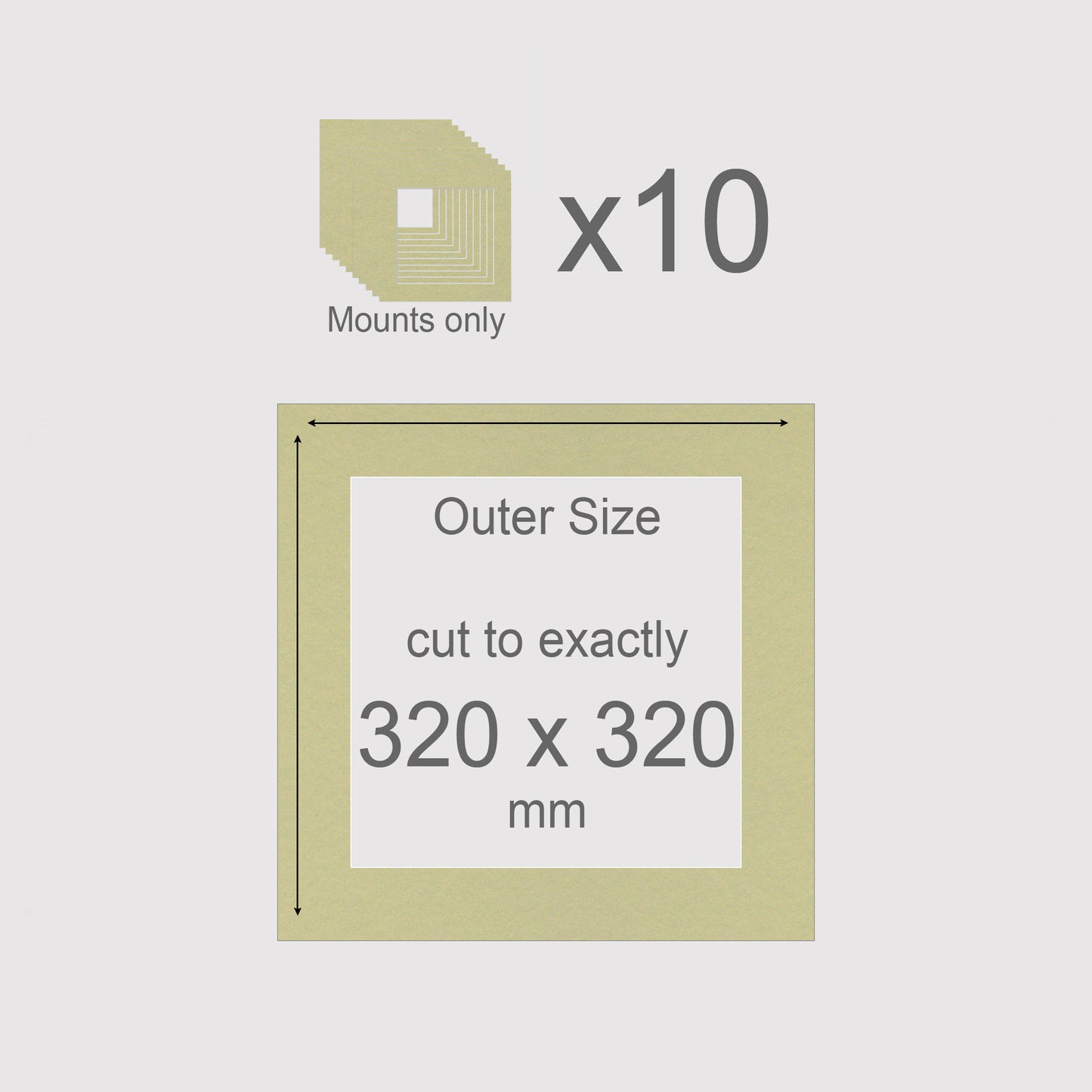 320 x 320 mm, Mounts only, Pack of 10