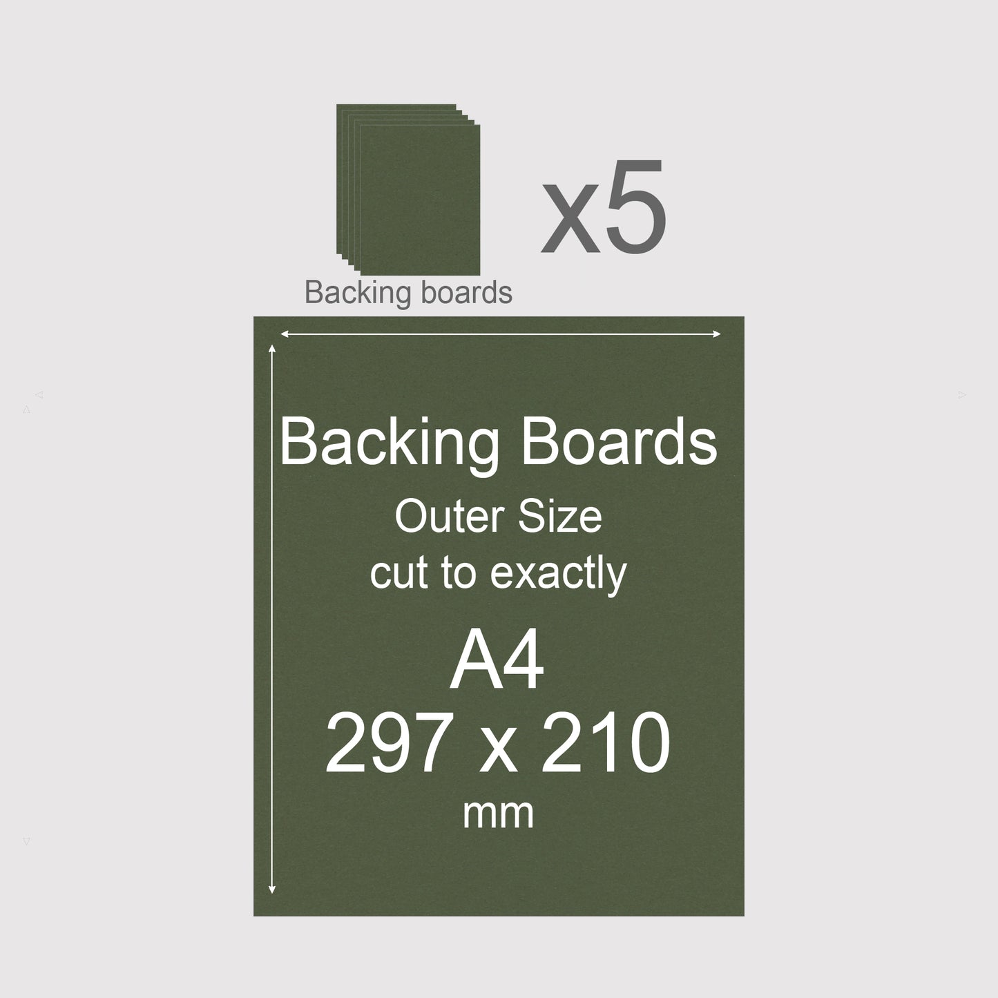 A4, 297 x 210 mm, Mountboard Backs for Picture Mounts