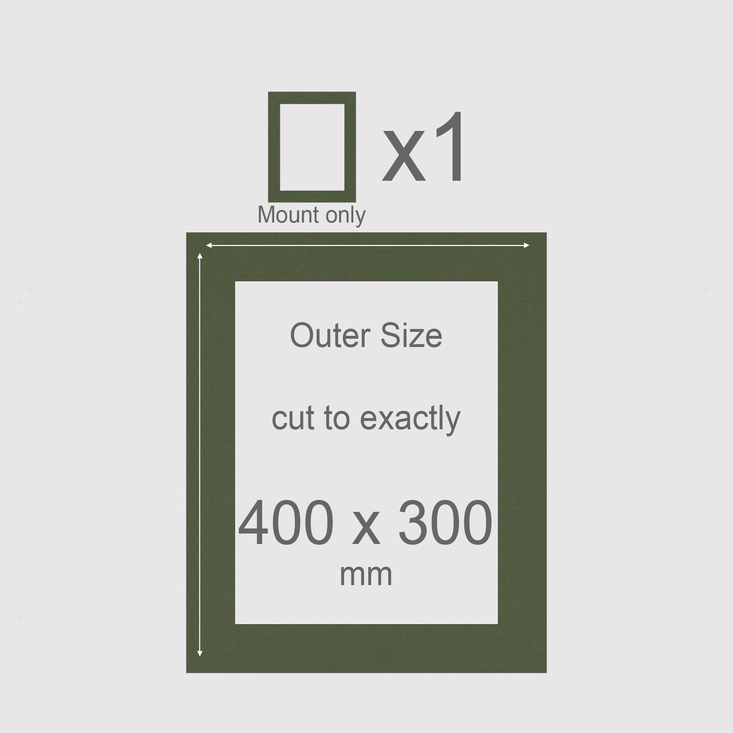 400 x 300 mm, Mount only, Pack of 1 (single)