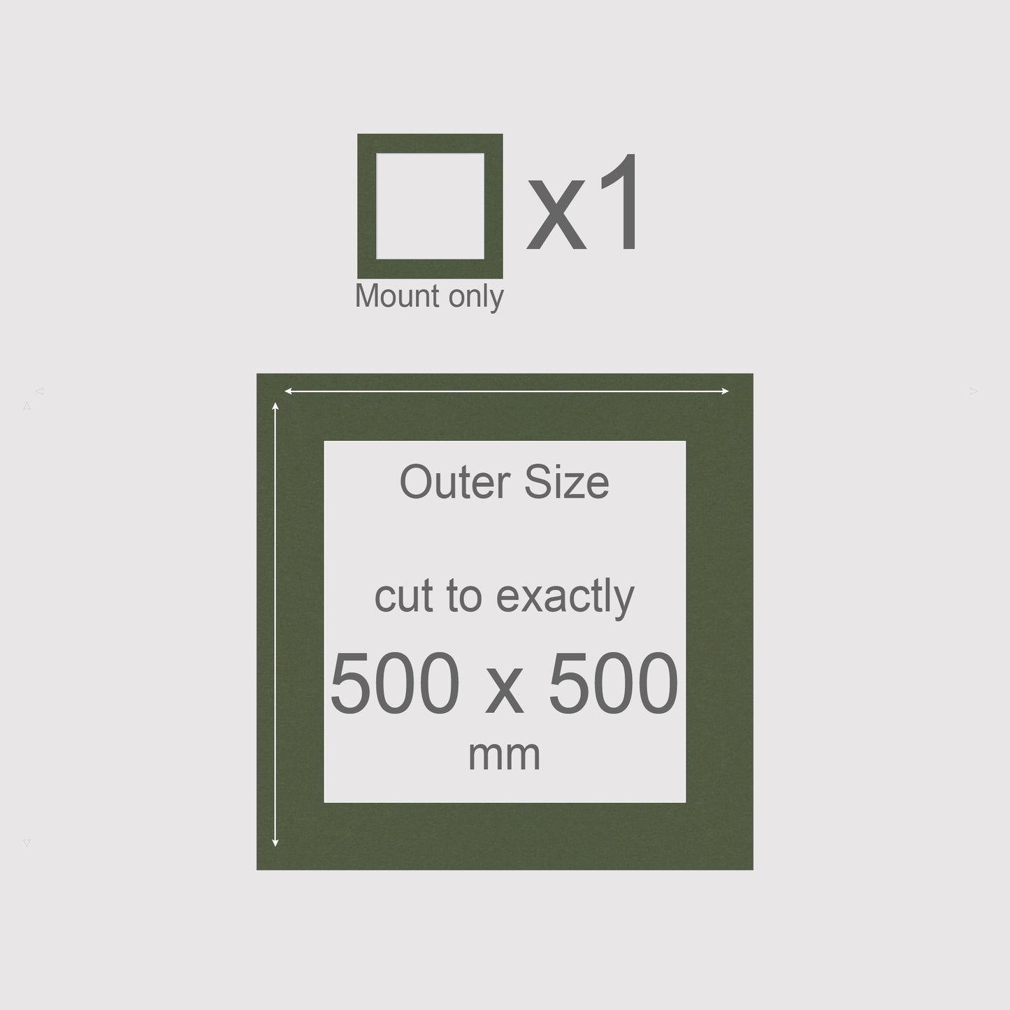 500 x 500 mm, Mount only, Pack of 1 (single)