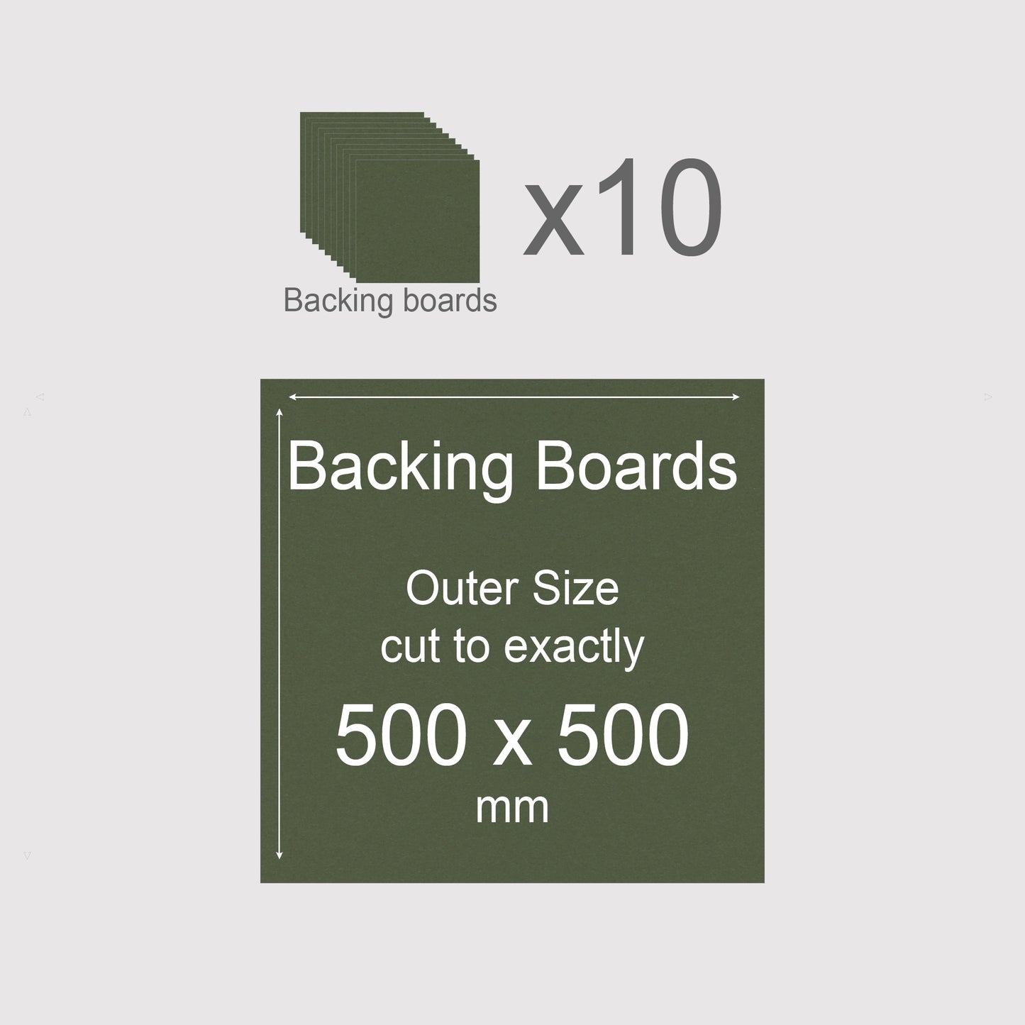 500 x 500 mm, Mountboard Backs for Picture Mounts