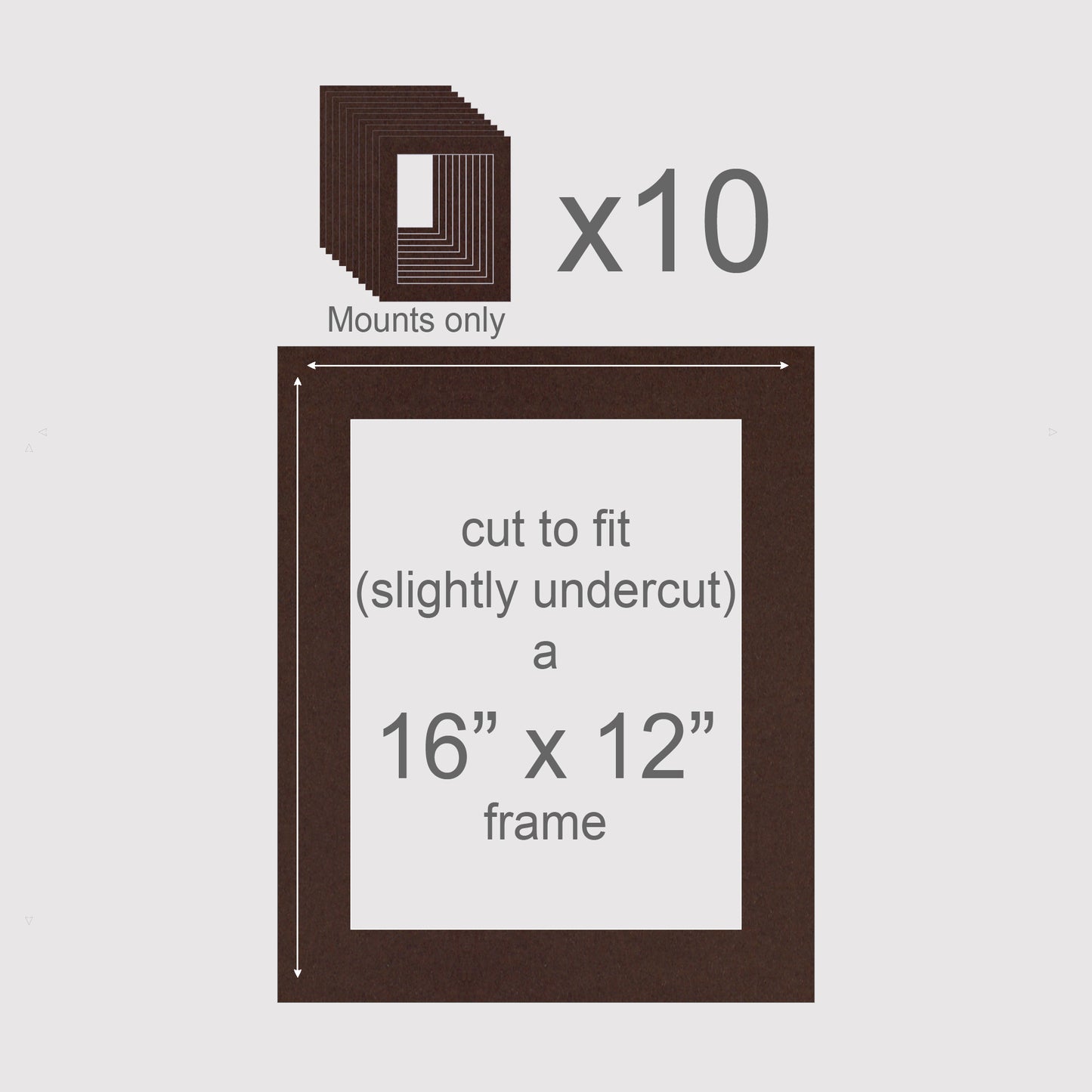 16 X 12 inch, Mounts only, Pack of 10