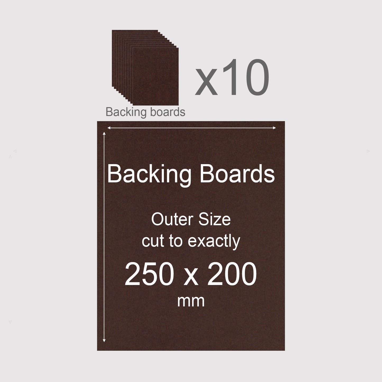 250 x 200 mm, Mountboard Backs for Picture Mounts