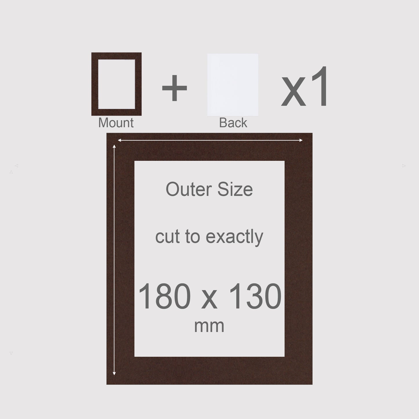 180 x 130 mm, Mount & Back, Pack of 1 (single)