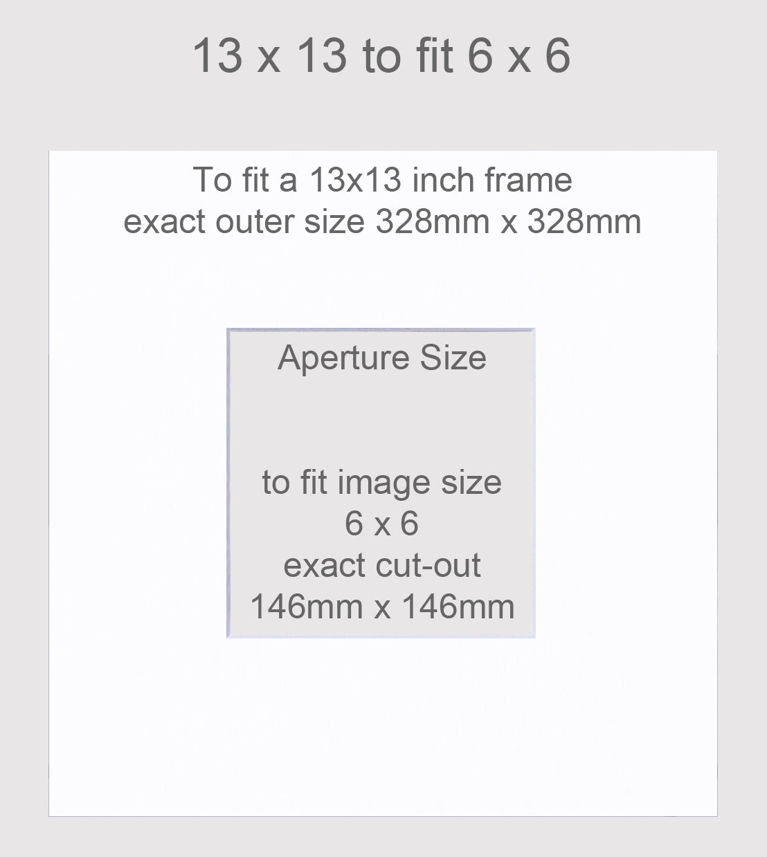 Picture mount to fit a 13x13 inch frame, and a 6x6 inch image