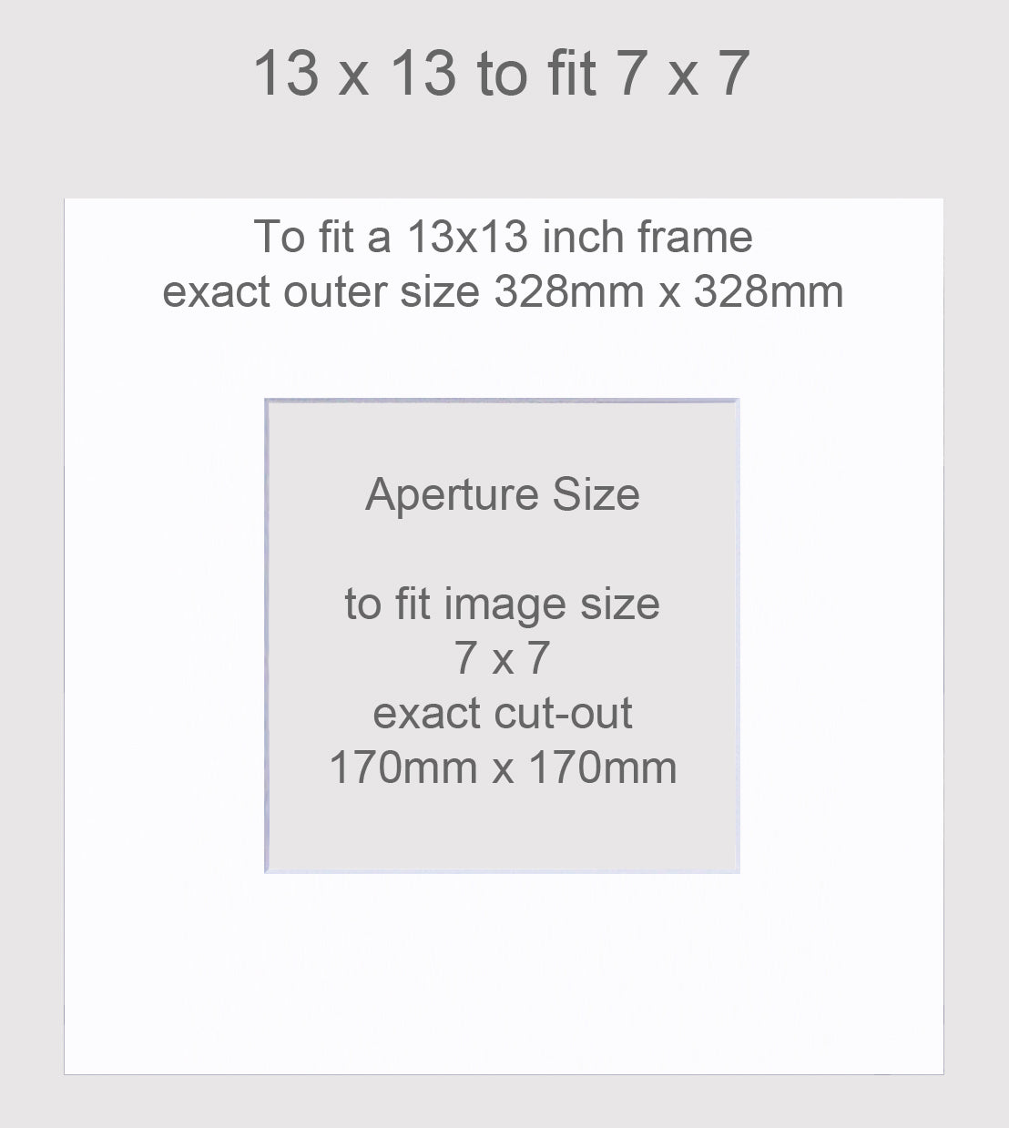 Picture mount to fit a 13x13 inch frame, and a 7x7 inch image