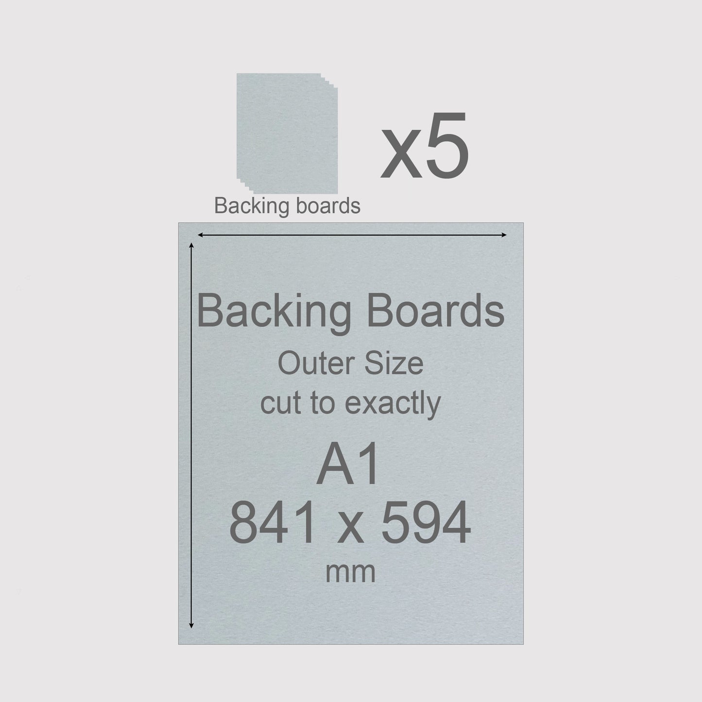 A1, 841 x 594 mm, Mountboard Backs for Picture Mounts