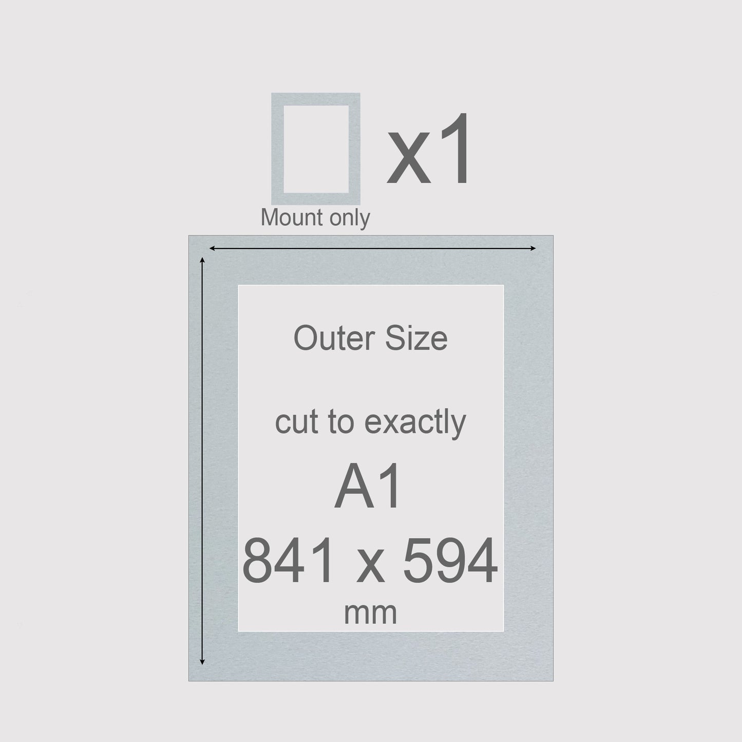 A1, 841 x 594 mm, Mount only, Pack of 1 (single)