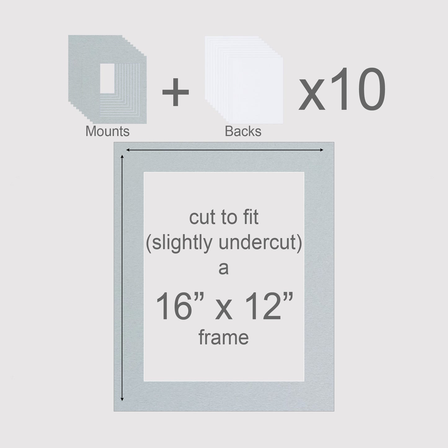 16 X 12 inch, Mounts & Backs, Pack of 10