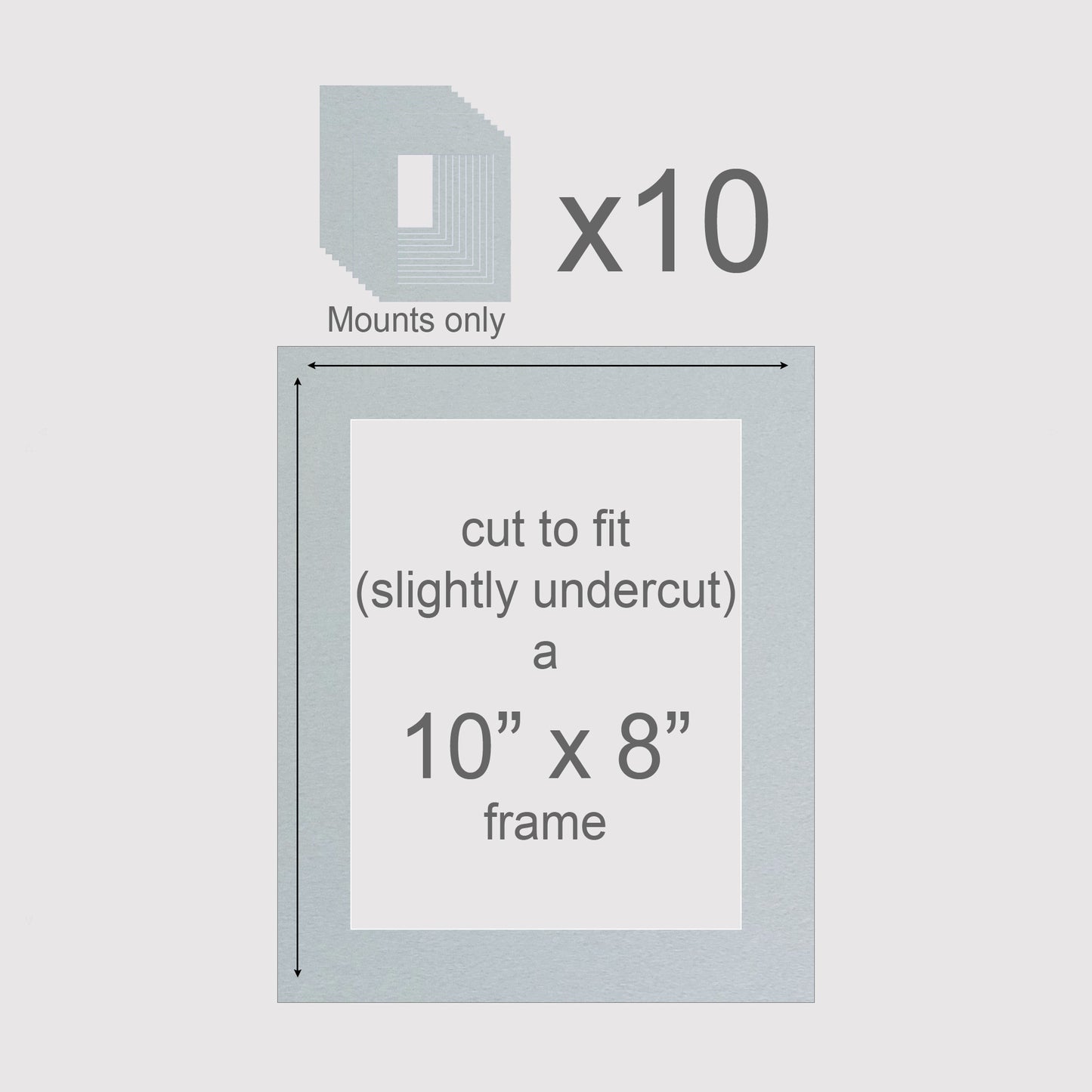 10 X 8 inch, Mounts only, Pack of 10