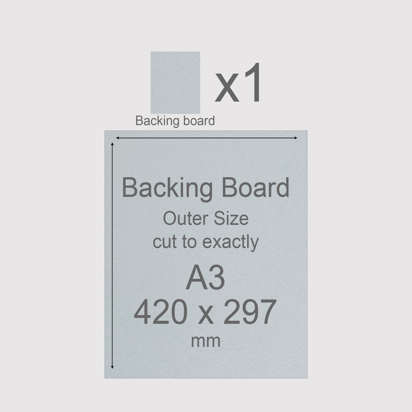 A3, 420 x 297 mm, Mountboard Backs for Picture Mounts