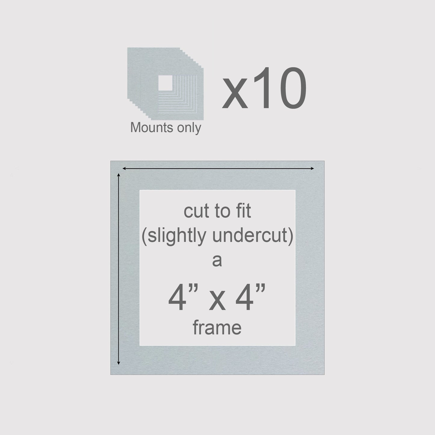 4 X 4 inch, Mounts only, Pack of 10