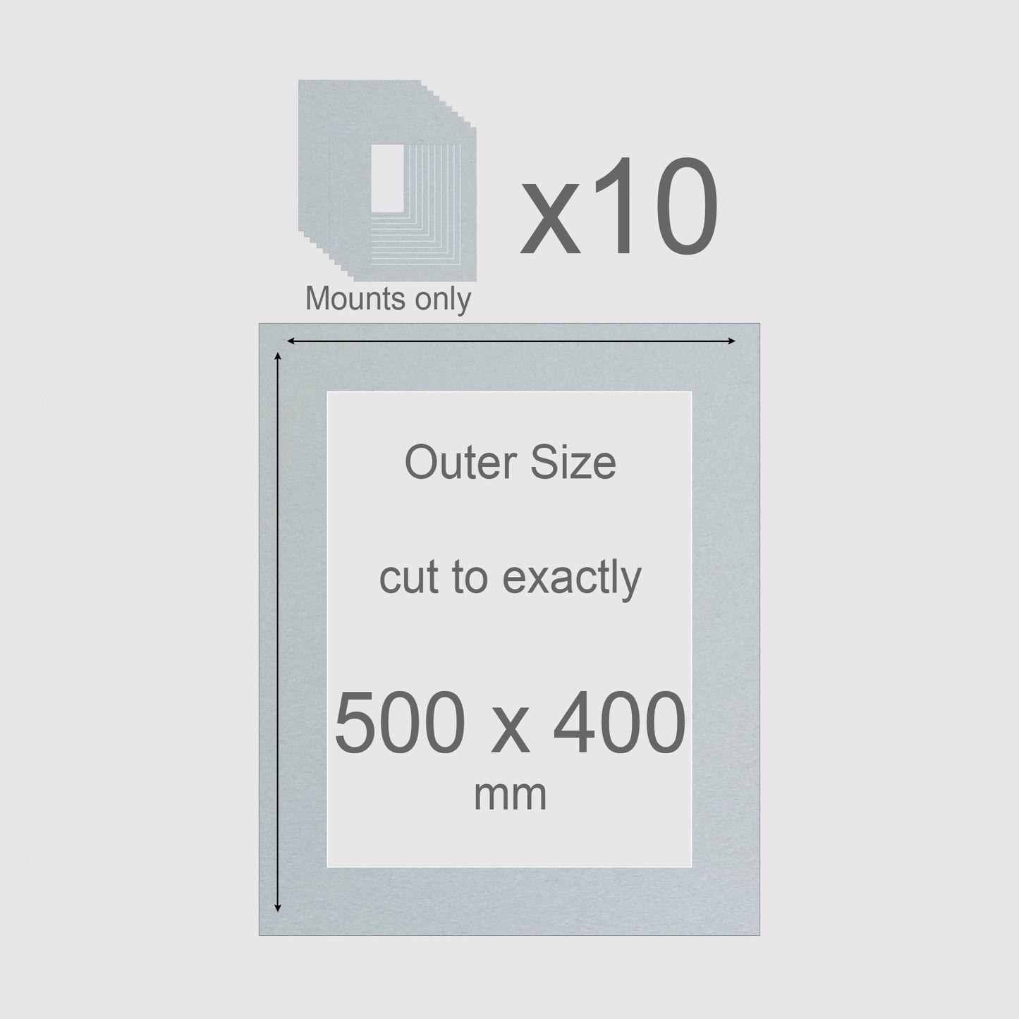 500 x 400 mm (Neutrals), Mounts only, Pack of 10